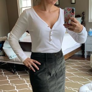 White Old Navy Henley - Hardly Worn